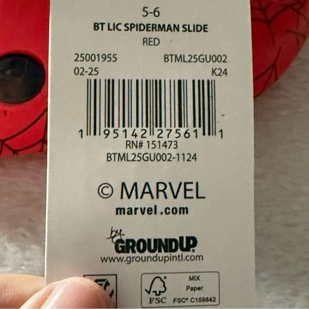 Spider-Man Kids Clogs‎ - Red Boys Size 5-6 Slip On Shoes New